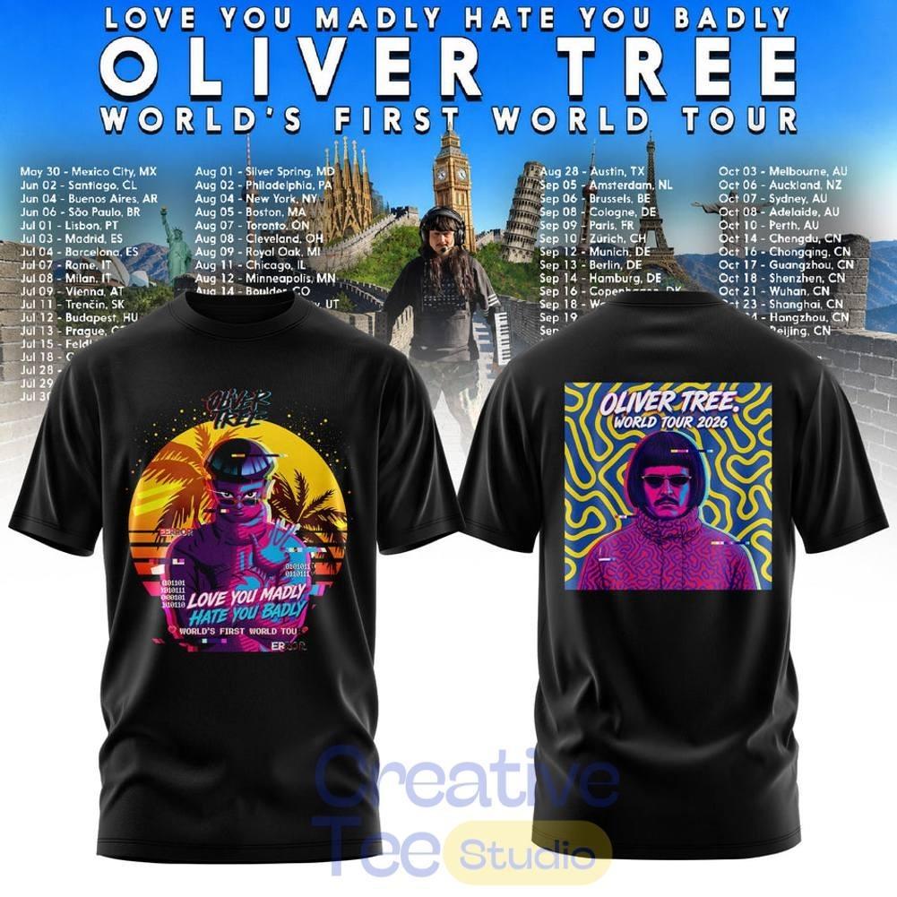Oliver Tree Я люблю тебя безумно, ненавижу тебя сильно Черная футболка S-234XL D2411 XXXL