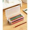 Pencil Storage Box Large-capacity Transparent Stationery Storage Box Pen Holder for Children's Colored Pencils and Crayons