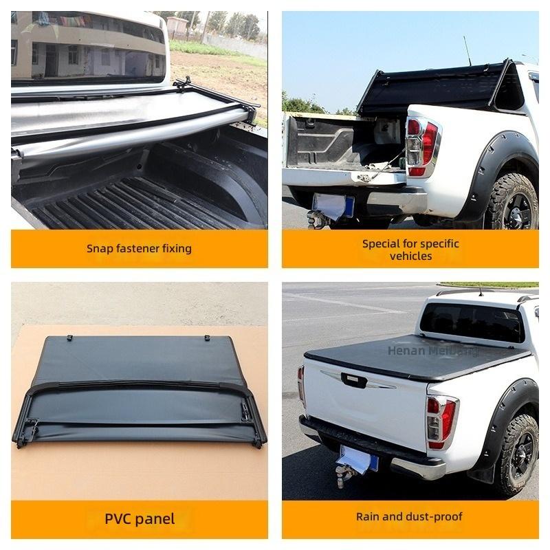 Soft Tri-Fold Tonneau Cover For Mitsubishi Triton L200 , PVC Roll-Up Truck Bed Cover, Waterproof & UV-Resistant, Tailgate Access