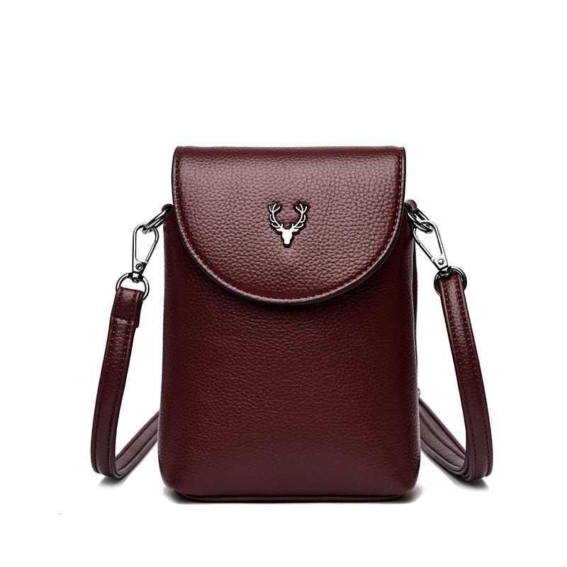 Fashion Small Shoulder Bag for Smartphone Ladies Mobile Phone Bag Zipper Flap Famous Brand Soft Leather Crossbody Bags for Women