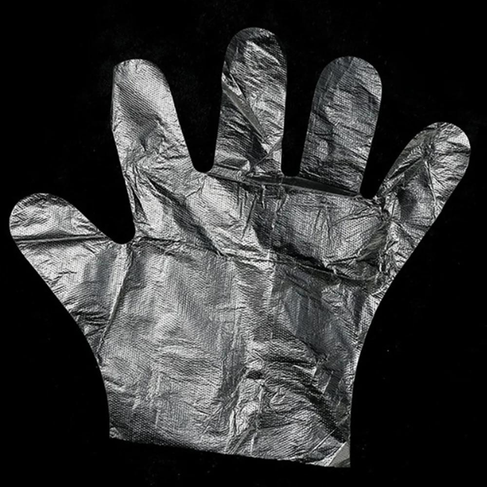 Transparent 100PCS/lot Disposable Plastic Gloves for Restaurant Use Home Kitchen Food Processing Household Cleaning Gloves