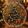 Indoor Outdoor Hanging Ornaments Christmas Acrylic Tree Ornament, Faux Pearl Art DIY Painting Holiday Party Supplies Suncatcher, 20cm Glowing