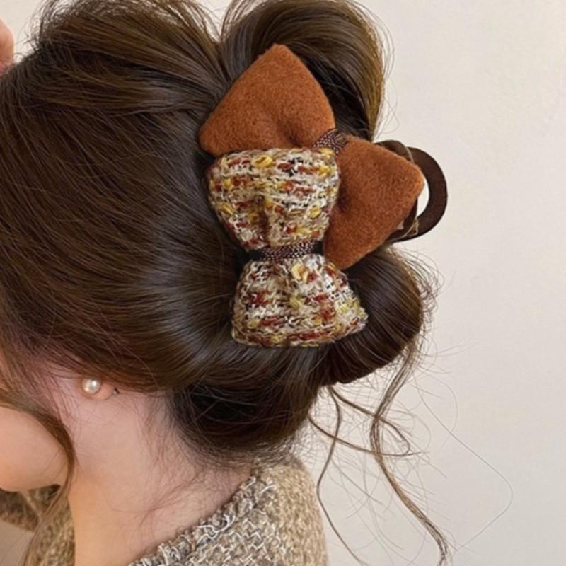 Stylish, Retro Double-sided Bow Hair Clip for Women, High-end Hair Accessory.