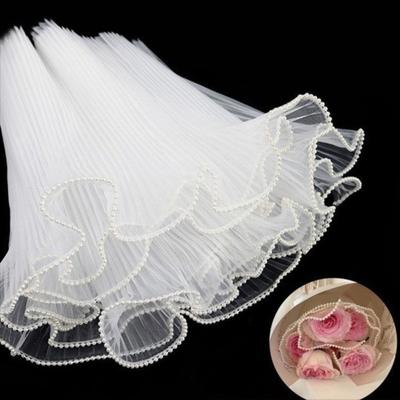 Pearl Lace Net Flower Wrap Paper Lace Mesh Bouquet Packaging Holiday Party Decoration
