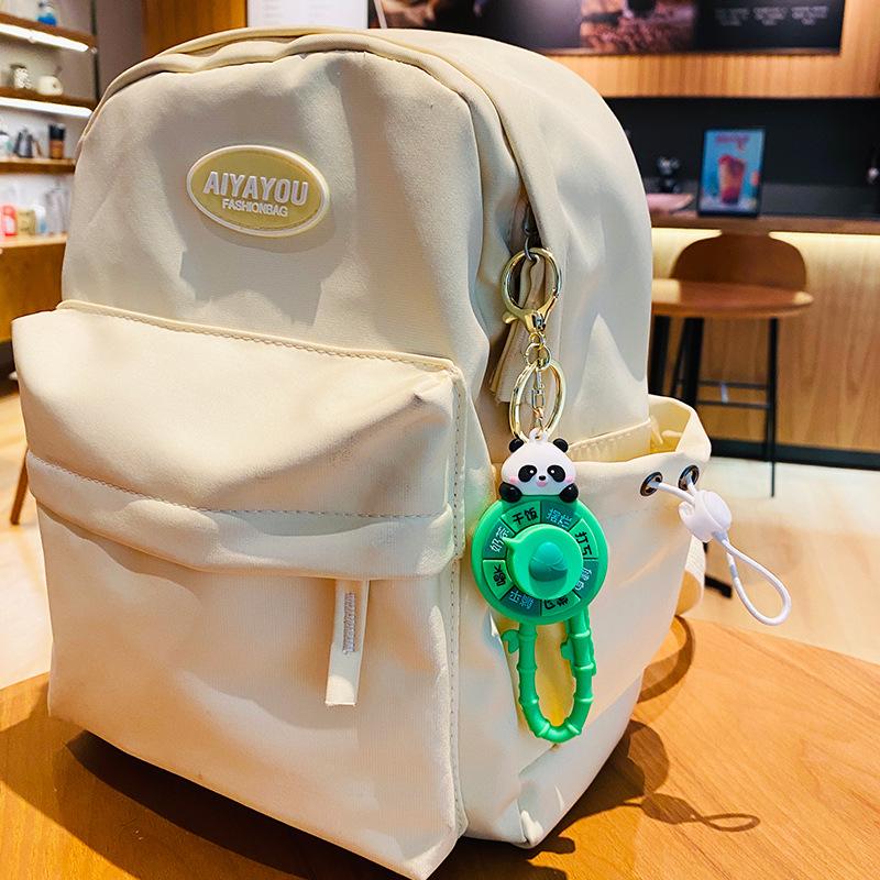Panda Turntable Keychain - Cute Cartoon Doll Bag Pendant, Creative Toy Gift