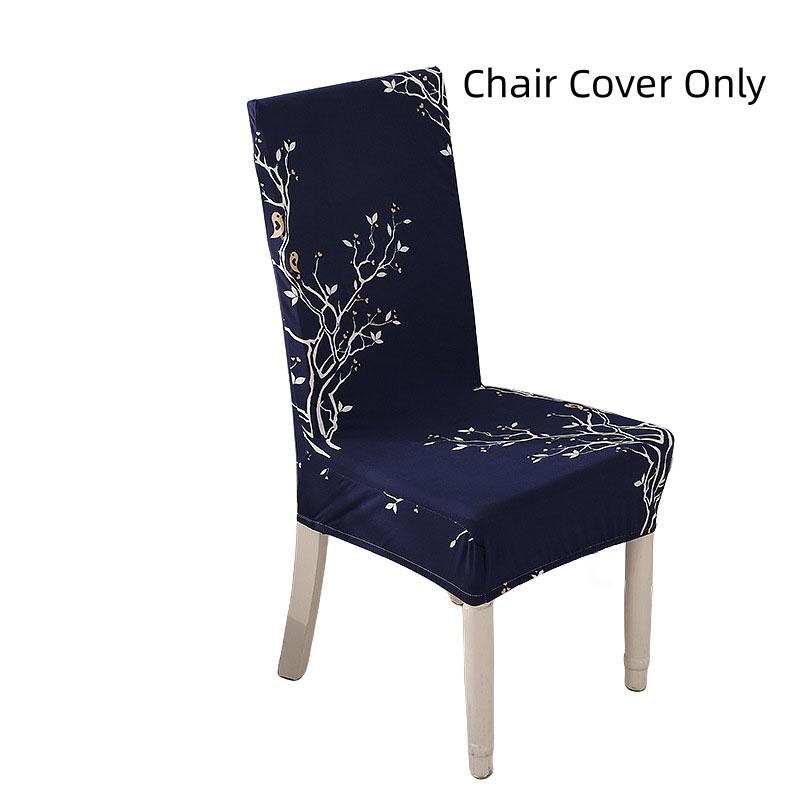 Abnehmbare Stuhlhussen mit Blumenmuster für Esszimmer, Stretch-Sitzbezüge, staubdicht, skandinavischer Stil, ideal für Hochzeiten
