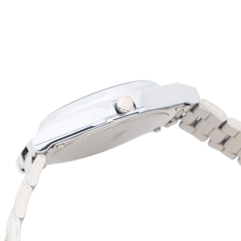 Citizen Analog Solar Date Metal White Silver Q&Q Men's Watch, Powered, Waterproof, Display, Band, Dial, (H060-204)