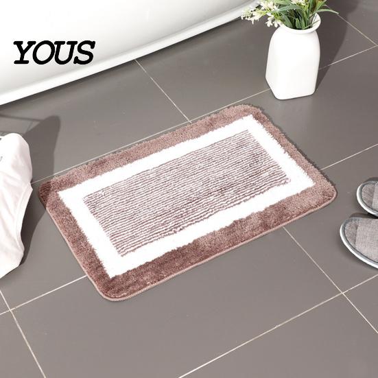 Water Absorbent Bath Mat Bathroom Anti-Slip Mat, Ultra Soft Water-Absorbent Fiber Non-Slip High Elastic Thick Cushioned Floor for Tub Home Decor