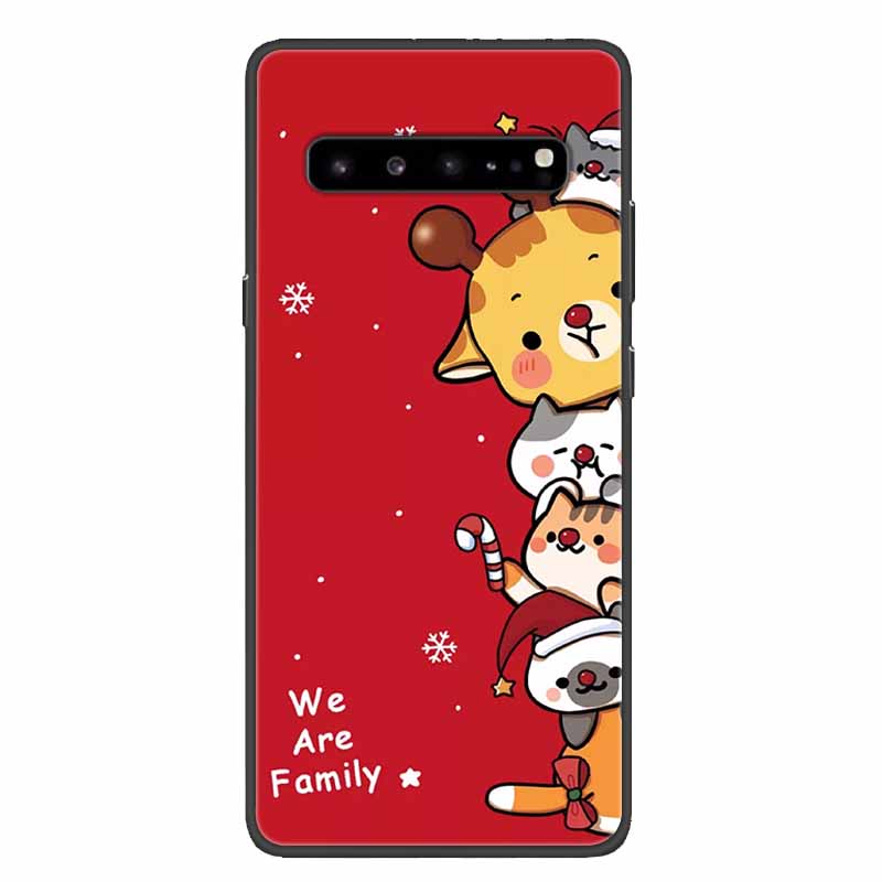 Christmas Phone Cases For Samsung Galaxy S10 /Galaxy S10e /Galaxy S10 Plus Case Black Silicone Soft Santa Claus TPU Bumper Funda