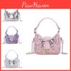 Bow Glitter Shoulder Bag Pu Material Chain Crossbody Bag For Girl Use Daily