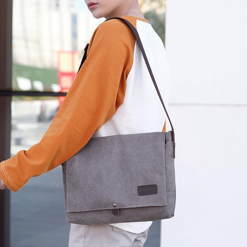 Men's Canvas Cross-body Bag Fashionable Single Shoulder Casual Multi-function Light