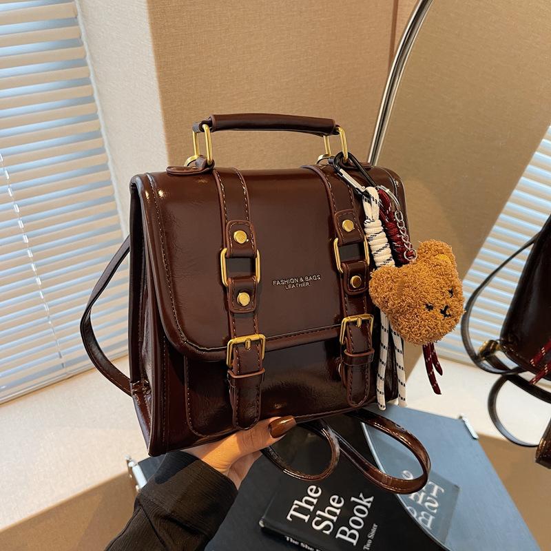 Retro Trendy Handbag Women's 2025 New Double Shoulder Versatile Small Square Bag High-end Shoulder Women's Bag