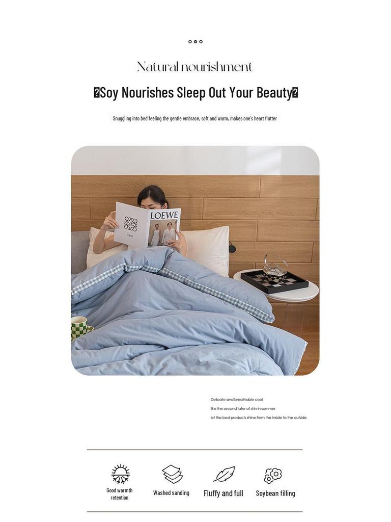 Thickened Soybean Fiber Quilt - Warm and Temperature-Regulating for All Seasons
