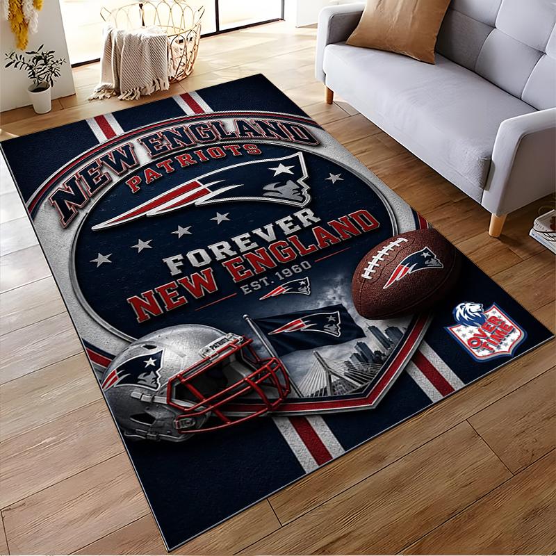 "New England Patriots Logo Sports Rug - Non-slip rug suitable for living room and bedroom sofas"