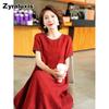 Summer New Brand Silk Dress Women Vintage Yunshan Satin Loose Collar Slimming Mulberry Silk Dress