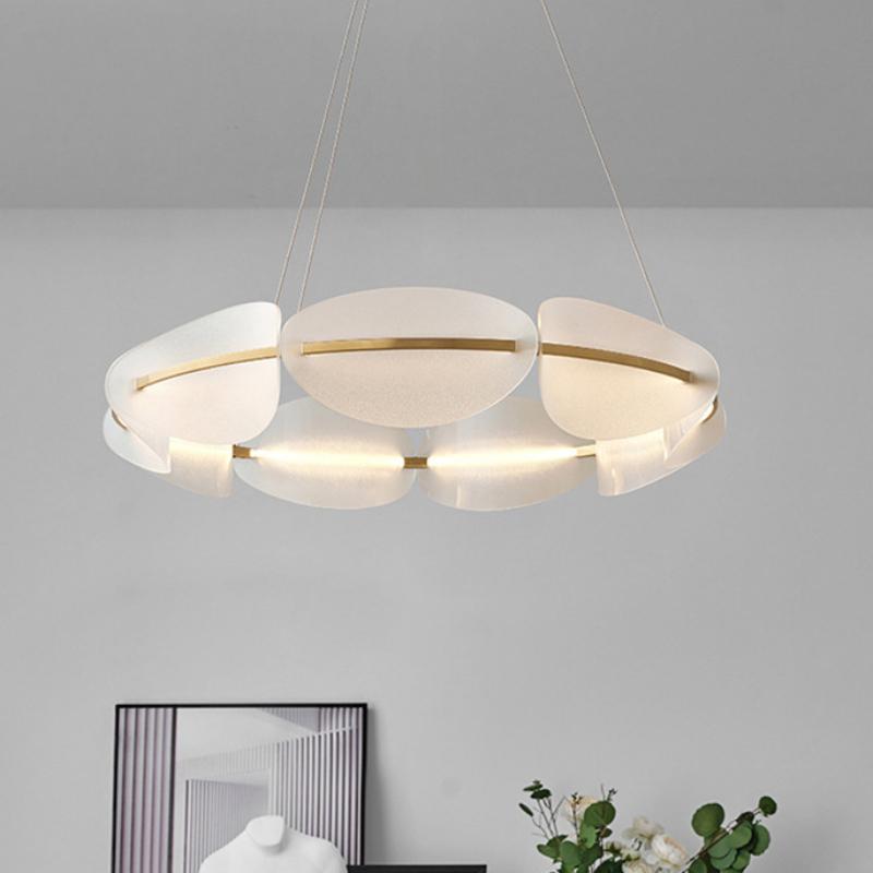 Lampă cu pandantiv cu LED nordic Decor modern pentru casă Lampă cu suspendare Decor cameră Dormitor Sufragerie Candelabru cu flori de lux acrilic