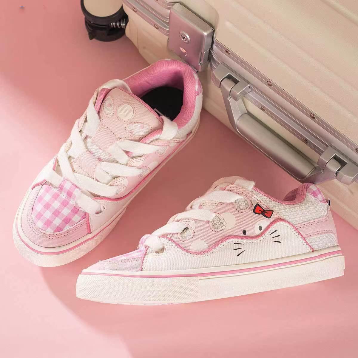 

Трендовые женские кеды на массивной платформе 2025 года с блочным дизайном в белом, синем и желтом цветах и милым бантиком. Повседневные студенческие кроссовки. 40 розовый