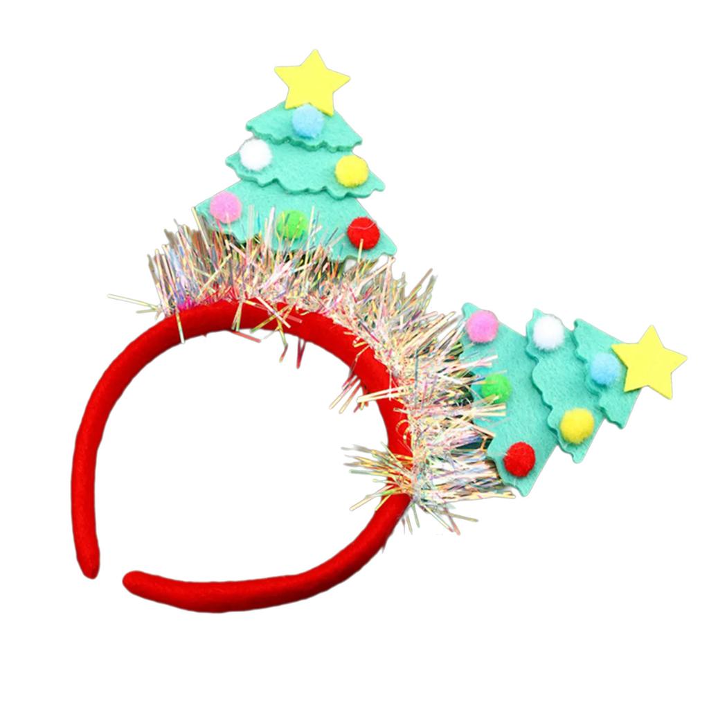 Versatile Christmas Tree Headband Fabric Christmas Celebration Headpieces Styling Accessory for School Event and Parties