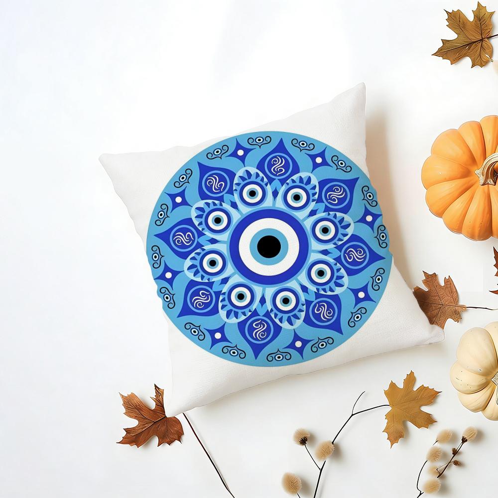 Mystic Protective B-Evil Eye Art Print Cushion Cover Washable Linen Pillowcase Soft For Daily Sofa Bed Home Room Decor
