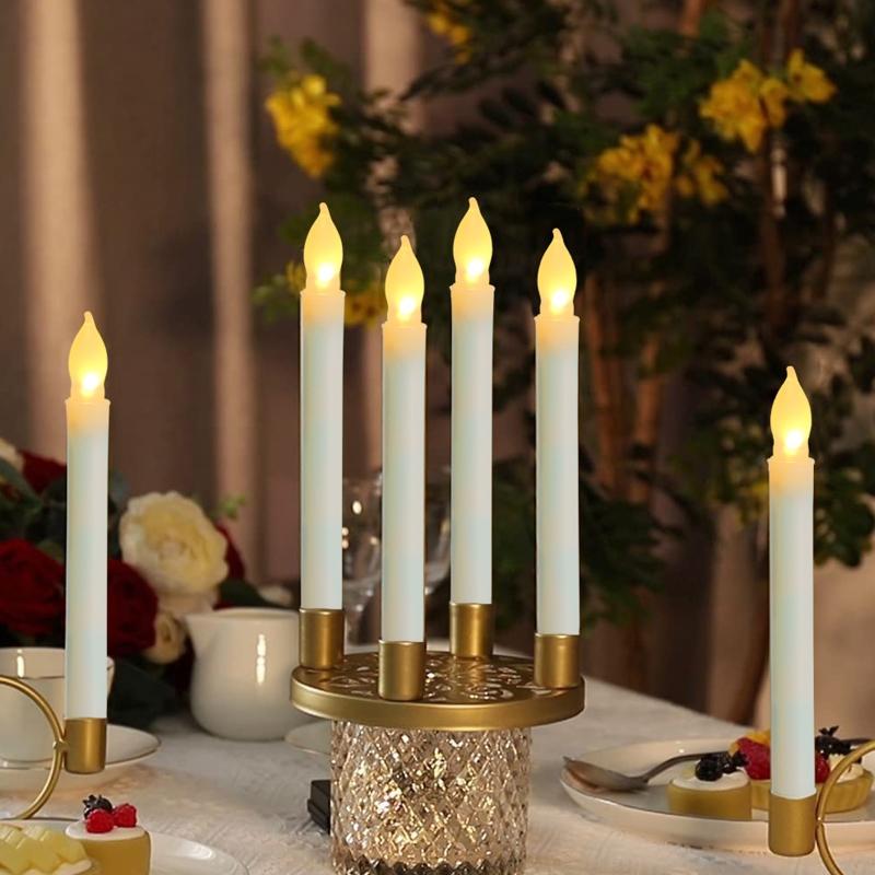 Electric Led Candle 12pcs/set Flameless Decorative Light Ornament Crafts for Christmas Wedding Birthday Party Decor