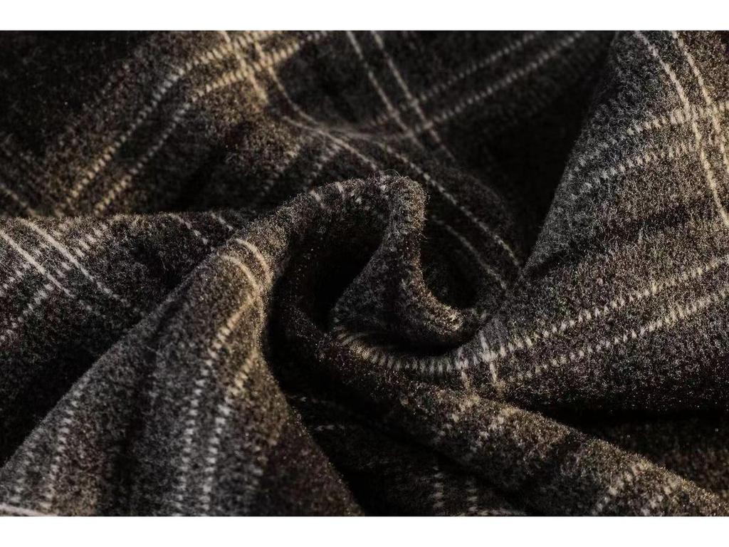 Plaid Tweed High Waist Midi Skirt - Korean Style, Thickened, Warm, Elastic, with Slit.