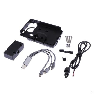 Motorcycle Phone Mount Holder Stand Bracket with USB Charging Charger for