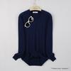 Women's V-neck Cashmere Sweater Warm Long Sleeved Sweater Solid Color