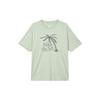 T-shirt Casual Manica Corta con Stampa Lettere Palma SB Top da Uomo Azzurro Acqua DQ1851-017