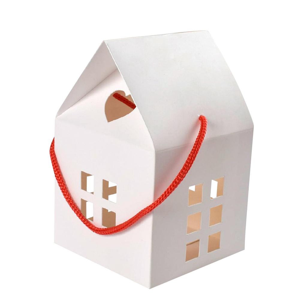 Große Hausförmige Geschenkboxen mit Griff 1 7 7 Zoll Große Feiertagsbox, Geschenk für Immobilienmakler Hausförmige Tasche Weihnachtsdekorationen Karton