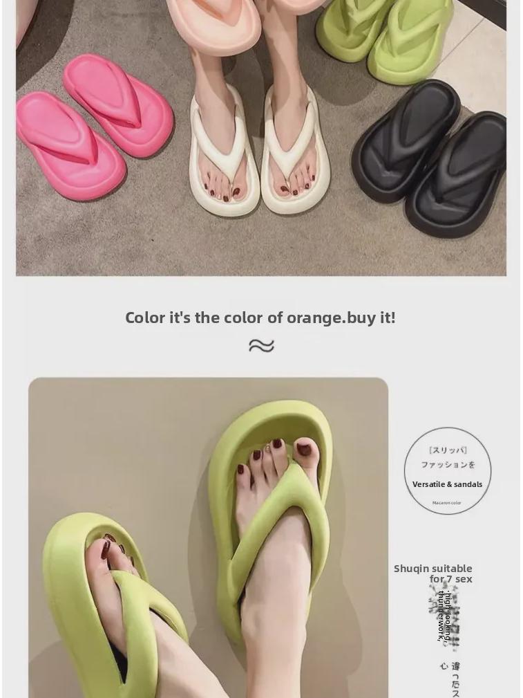 Women's Summer Anti-Slip Soft Sole Slippers - Comfy Thick EVA for Home & Bathroom