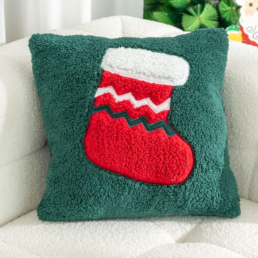 Soft Christmas Pillowcase Plush Cushion Cover Warm Throw Pillowcover  Living Room/Office