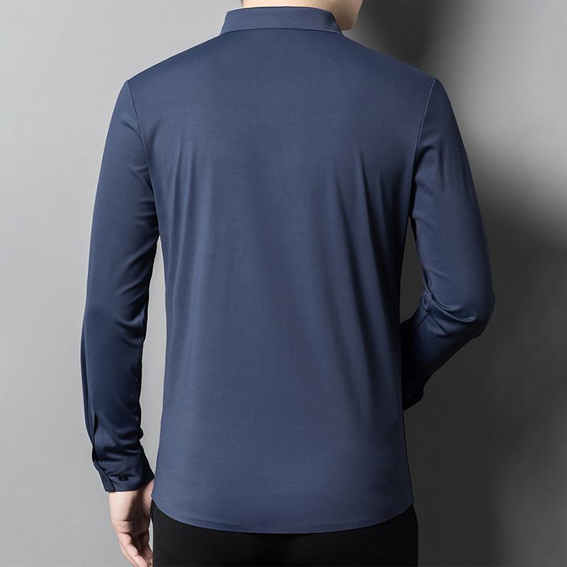 Long Sleeve Men Shirt Solid Color Business Casual Gentleman Shirts