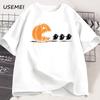 Funny Halloween TShirt Women Unisex Pumpkin Eating Ghosts T Shirt Funny Ghost Boo Tshirt Fall Spooky Season Graphic Tee Clothes