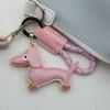 Mini Dachshund Cowhide Keychain: High-Quality Anti-Lost Lanyard with Cute Doll Pendant