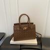 Bamboo Leaf Pattern Women's Handbag, Women's Shoulder Bag, Crossbody Bag, Office Bag