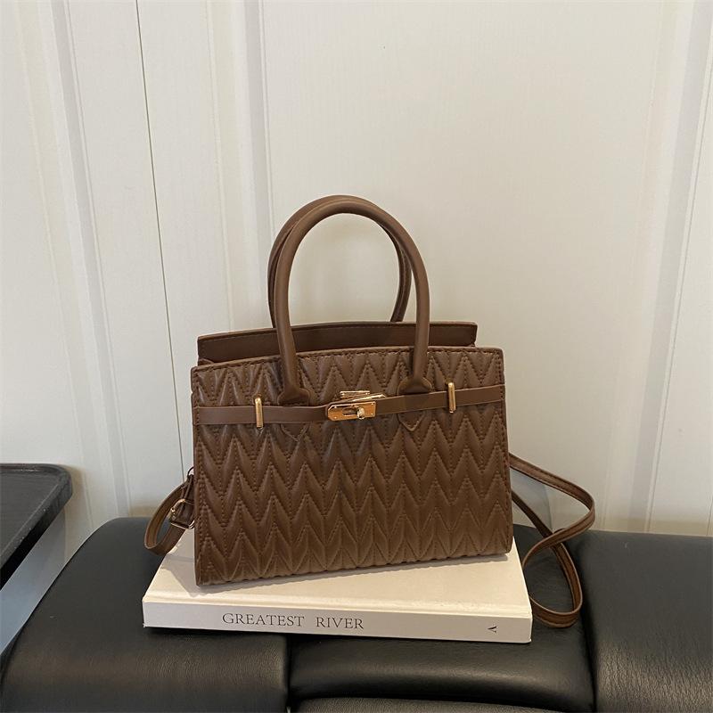 Bamboo Leaf Pattern Women's Handbag, Women's Shoulder Bag, Crossbody Bag, Office Bag