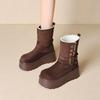 New Style of Women's Belt-buckle Snow Boots, Including Sponge Shoes, Thick-soled Shoes, Mid-calf Boots