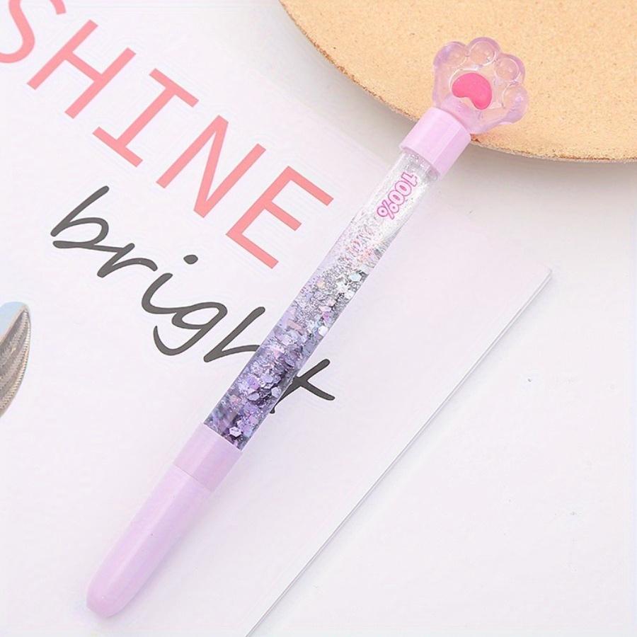 20 PCS Sweet Heart Cat Claw Gradient Flowing Sand Neutral Pen 0.5mm Black Non-Toxic, Playful Gifts for Anime Lovers, Journaling Supplies Back School