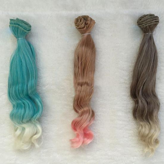 Wig Gradient Curly Doll Accessories Long Heat Resistant Faux Hair for