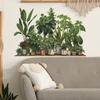 Tropical Greenery Potted Wall Stickers 3D Turtleback Leaf Decals For Wall Decor Bedroom Living Room Wall Landscaping Decor