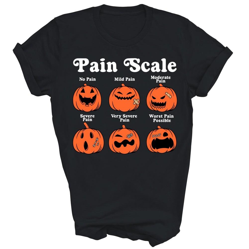 

Pain Scale Pumpkin Halloween Trauma Nurse Triage Unisex Shirt Gift L