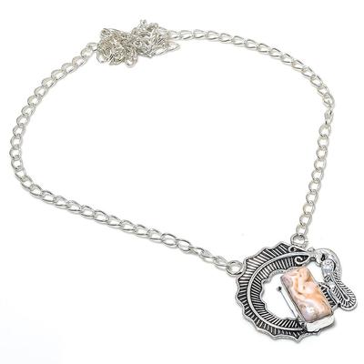 Natural Rhodochrosite Gemstone Handmade 925 Sterling Silver Necklace 18" V6v27