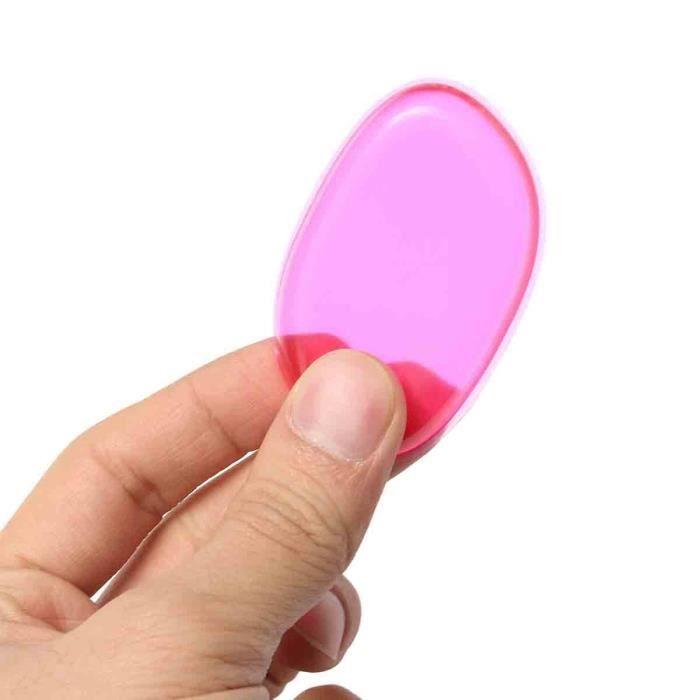 Éponge Houppette Puff Gel de Silicone Transparent pour Outil Cosmétique ROUGE