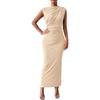 Plus-size Dress, European and American Women's Clothing, Pure and Alluring, Sleeveless, Sexy, Pleated, Slim-fitting, Elegant and Stylish