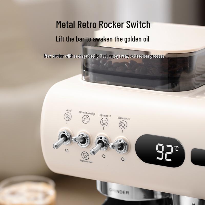 Home Espresso Machine: Semi-Automatic Italian High-Pressure Cold & Hot Dual Extraction with Integrated Grinder