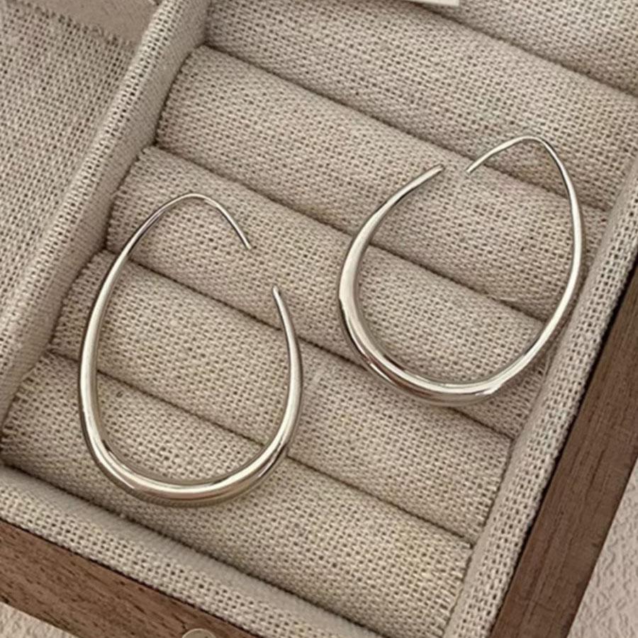 BF CLUB 925 Sterling Silver Vintage Earrings For Women Trendy Big Gold Earring Jewelry Prevent Allergy Party Accessories