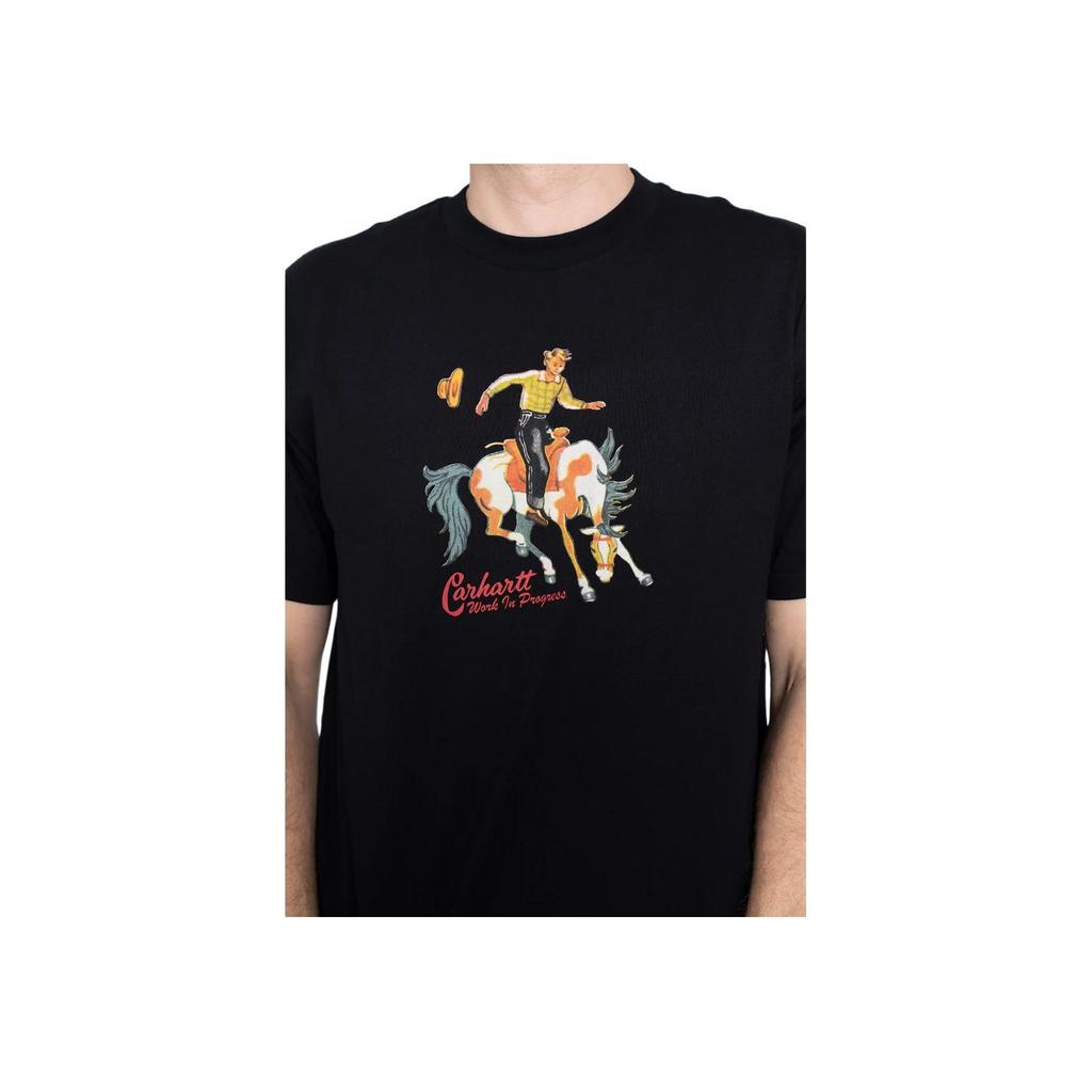 Carhartt WIP Tricou Casual cu Mânecă Scurtă și Gât Rotund cu Imprimeu Ilustrație Față SS23 Topuri Bărbați Negru I032039-89-XX