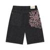 Pantalones Cortos de Mezclilla Vintage Unisex para Streetwear con Bordado Floral Corte Recto Holgado Casual