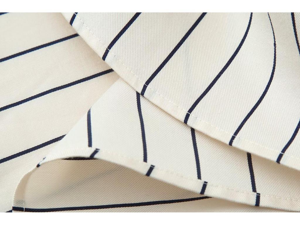 Women's Fashion Striped Fluffy Sleeve Shirt & Pants Set - 2026 Trending Style