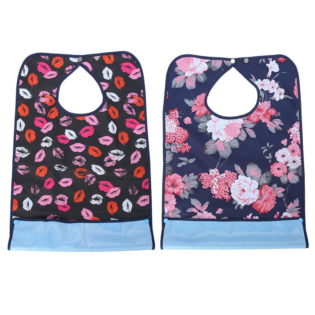 Adult Waterproof Mealtime Bib Double Layer Elder Dinning Clothes Protector